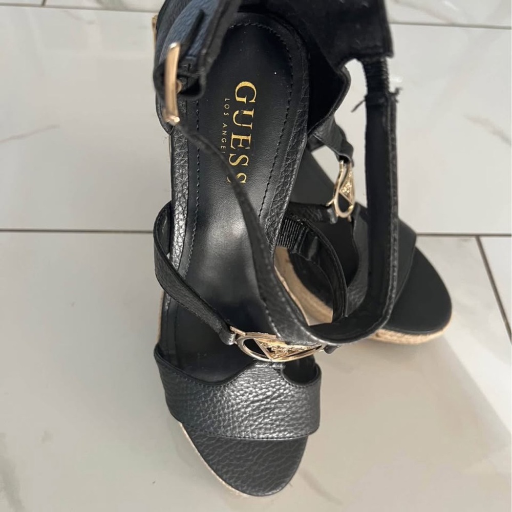 Guess Black Strappy Heels